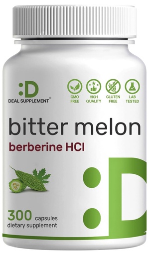 [BRSWYYYTBNYGMCY3] Bitter Melon with Berberine Supplement 15,000mg Per Serving, 300 Capsules | 15:1 Wild Bitter Melon Fruit Extract & Berberine HCL | Third Party Tested | Plant Based, Non-GMO