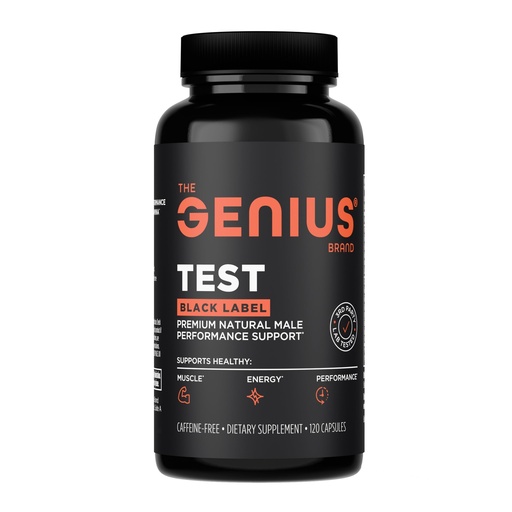 [BRSREADQCF6WY3Y3] The Genius Brand Test Black Label - Testosterone Supplement for Men - Muscle Support, Energy & Performance Support - with D-Aspartic Acid, Magnesium, Korean Red Ginseng & Vitamins - 120 Capsules