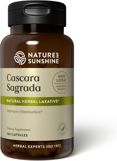 [BRSWIYQ6CIHRMELC] Nature's Sunshine Cascara Sagrada Capsules - Promotes Intestinal Support for a Healthy Colon - 100 Capsules (50 Servings)