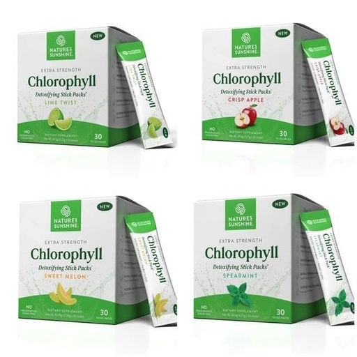 [BRSREHD5DNYBAET7] Nature's Sunshine Chlorophyll Stick Pack Variety Bundle (120 to-Go Sticks) – Delicious Detox & Gut Health Support in Convenient Stick Packs (Lime Twist, Crisp Apple, Spearmint & Sweet Melon)
