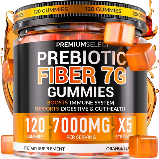 [BRSRAFD5B4HQICYV] Fiber Gummies for Adults Sugar Free – 120 Gummies, 7g Daily Fiber with Prebiotics – Supports Digestive Health & Regularity – Extra Strength Gummy Supplement, 2-Month Supply