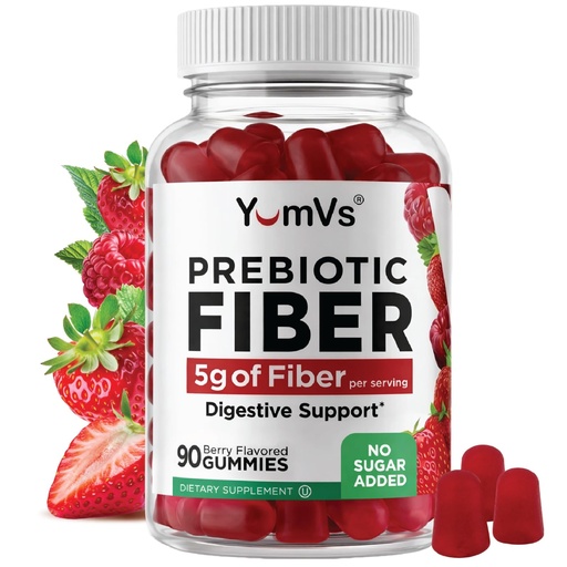 [BRSRMBQHOIJRMHTX] YUM-V'S - Prebiotic Fiber Gummies for Adults & Kids - 5g Digestive Aid Gummy Fiber Supplement - Keto Friendly Prebiotic Daily Fiber Supplement for Women & Men