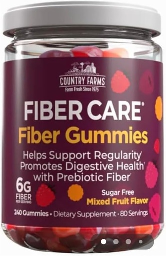 [BRSREYAKPJ6WMEQ3] Fiber Care Prebiotic Gummies, 6g of Fiber Per Serving, FOS from Beets, Digestive Health, Supports Regularity, Mixed Fruit Flavor, (240 Gummies)