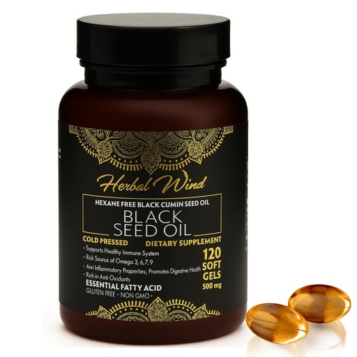 [BRSROYY7AAMWEAA6] Black Seed Oil Capsules – Cold-Pressed Nigella Sativa Softgels, 500mg, 120 Count | Black Cumin Seed Oil, Non-GMO
