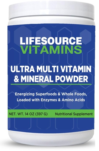 [BRSWIG3QA4CWACDI] LifeSource Vitamins Ultra Multi Vitamin & Mineral Powder - Whole Food Based - 30 Day Supply