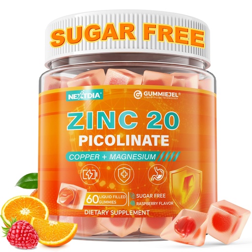 [BRSRGFL2BEPA2CI7] Zinc Picolinate Gummies + Copper, Magnesium, Methylated B Complex, CoQ10 for Women Men, High Absorption Chelated Zinc Copper Bisglycinate Supplements Immune Support Gummy - Sugar Free, Vegan, 60ct
