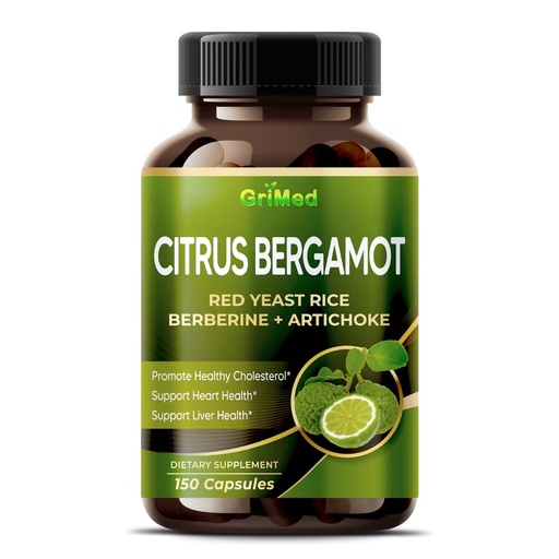 [BRSROZT2AEAQMYD6] Citrus Bergamot with Red Yeast Rice, Garlic, Artichoke for Healthy Cholesterol, Heart Health (150 Count (Pack of 1))