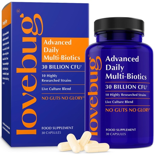 [BRSWGCA2OAOWOCLA] LOVEBUG Award Winning Maximum Strength | Rebuild & Restore Immune and Digestive Microbiome | 10 Clinically Studied Strains for Constipation, Diarrhea & Upset Stomach | 25 Billion CFU