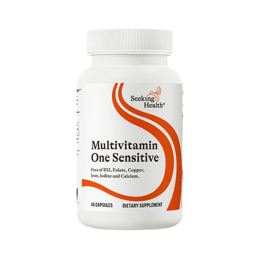 [BRSWIHY6BN7WACY7] Seeking Health Multivitamin One Sensitive, Daily Vitamin Without B12, Folate, Copper, Iron, Iodine, Calcium, Choline, and Lutein, Antioxidant Support, Vegetarian and Vegan (45 Capsules)
