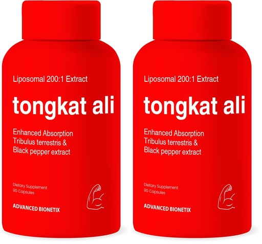 [BRSRGFI7AAGROCLV] Advanced Bionetix Liposomal Longjack Tongkat Ali Extract Capsules 200x Strength | 200,000 mg | Strength, Drive, Performance & Muscle Mass (Pack of 2)