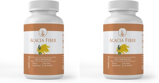 [BRSRGGQZABYGGALV] PURE ORIGINAL INGREDIENTS Acacia Fiber, (100 Capsules) Pure, No Additives Or Fillers, Lab Verified (Pack of 2)