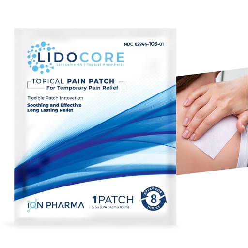 [BRSREZYNCQHREH35] Lidocore 4% Lidocaine Patch – Maximum Strength OTC Topical Pain Relief | Safe & Compliant Formula | Strong Adhesive | Odor-Free, Fragrance-Free | Single Patch – 1 Count