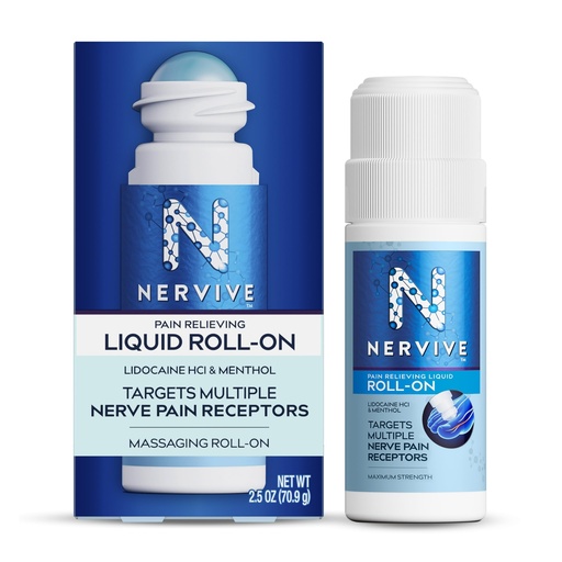 [BRSW2HAPOUMAY2DK] Nervive Pain Relieving Roll On, Lidocaine Roll On, Nervive Pain Relief, Lidocaine Topical, Foot Pain, Leg Pain, Hand Pain, Max Strength Formula, 2.5oz