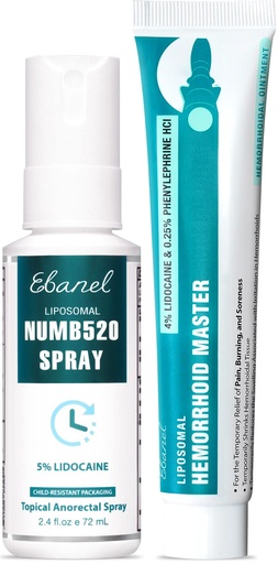[BRSWYGI6CANAE2DK] Ebanel Bundle of Lidocaine Numbing Spray, and Hemorrhoid Master