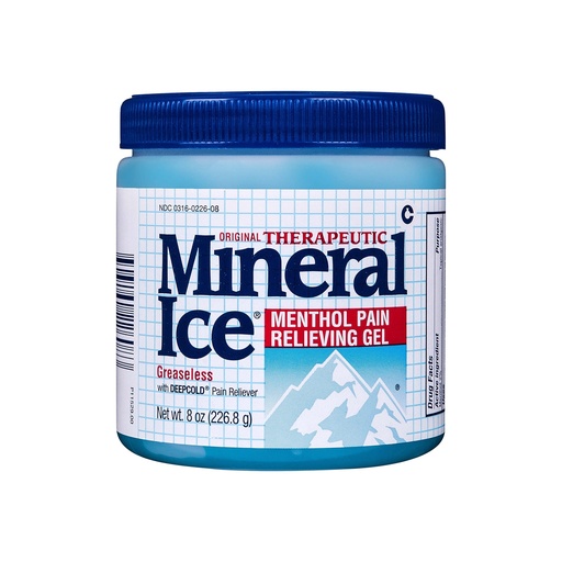 [BRSWKEY7BF4ACCA7] Mineral Ice Original Therapeutic Menthol Pain Relief Gel. Greaseless with "Deepcold" Pain Reliever. Provides Cooling & Penetrating Relief for Arthritis, Simple Backache, Strains & Sprains (8 Ounce)
