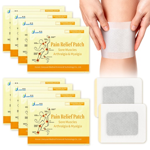 [BRSRGAIPBYMQYDTV] Far-Infrared Knee Patches for Pain Relief – 12 Hours Long-Lasting Herbal Pain Patch Warmth for Sore Knees, Joints & Leg, Drug-Free Adhesive Heat Sticker Flexible for Movement, Daily Comfort (16 Count)