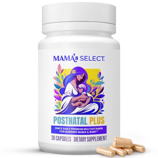 [BRSRAFT5A4IBM2T6] Mama's Select Postnatal Vitamins – Boosts Hair Recovery, Milk Supply, & Wellness – Allergen-Free, Vegan, MTHFR Friendly, Methylated Folate & B Vitamins, Easy-to-Swallow, No Biotin - 30 Capsules