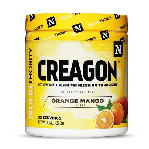 [BRSWGFIDC4GWKYDL] Nutrithority Creagon Next Generation Creatine, Orange Mango, 30 Servings - Improve Muscle Recovery, Russian Tarragon Infused Creatine Post Workout Drink - Build Muscle, Strength, and Gains