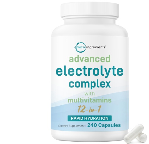 [BRSREBIBOQPWK3TL] Advanced Electrolyte Complex Capsules for Hydration, 240 Count – Salt Pills with Himalayan Pink Salt, Sodium, Potassium & Magnesium – Sugar Free Electrolyte Tablets with Vitamin D3 & B1, Zinc