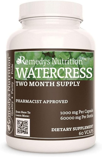 [BRSW22YKCR4G2HT2] Remedy's nutrition Watercress | 1,000 mg, 60 Vegan Capsules Herbal Dietary Supplement | Two Month Supply