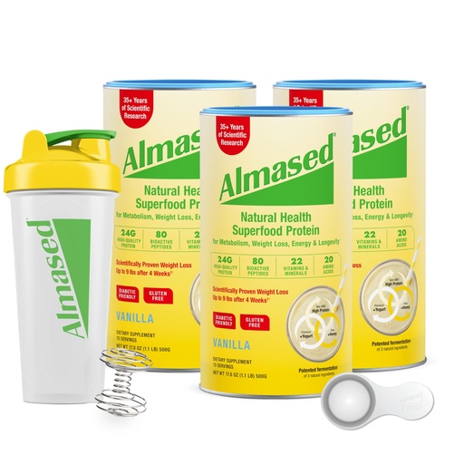 [BRSRACAQOANBU2Y3] ALMASED de proteína en polvo, batido natural de reemplazo de comidas y suplemento para pérdida de peso hombres y mujeres, proteína para bajar de peso, soporte de suplemento de GLP-1 y apoya la salud h