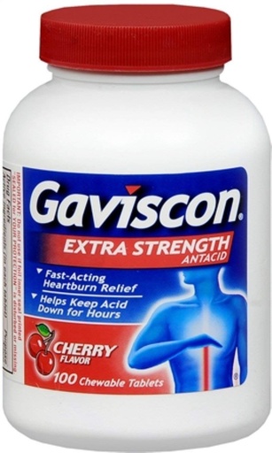 [BRSWIZQRPMARCADY] Gaviscon Tablets Extra Strength Cherry Flavor 100 Tablets ( Pack of 4)
