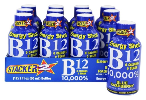 [BRSWGY35BAIA2237] Stacker 2 Blue Raspberry B12 Energy Shot (12 Pack)