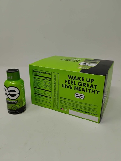 [BRSWIHADOAMBGEI3] Eternal Energy shot LIME flavor. The healthy choice to lasting energy with 25 vitamins, amino acids, and antioxidants. The ingredients in Eternal Energy are proven to provide *Balanced Energy, *Increased Focus, and *Athletic Endurance. (12 Pk)