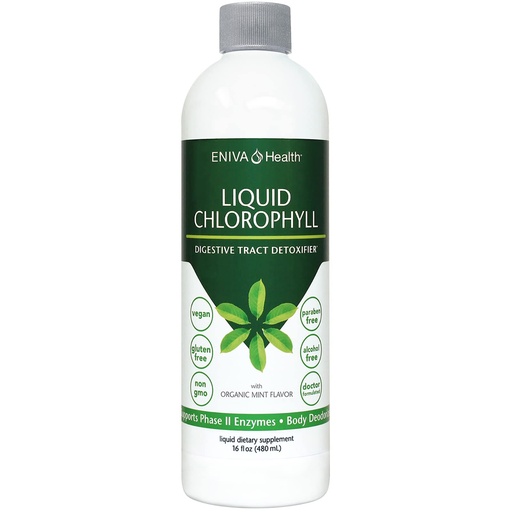 [BRSRMYIFOUJRQC3F] Eniva Health Liquid Chlorophyll Vegan | Immunity | Detox & Cleanse | Clear Skin | Energy Boost | Gut Health | Internal Deodorant | USA Manufacture | Mulberry Source | Mint |16 Fl Oz Bottle