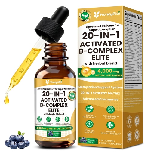 [BRSRGBIFOICGO3A4] Methylated B12 Liquid 4000mcg - Premium Methylated B Complex with Fast-Absorbing B12 Sublingual Formula, Complete Vitamin B Complex for Women & Men, 60 Servings Pineapple