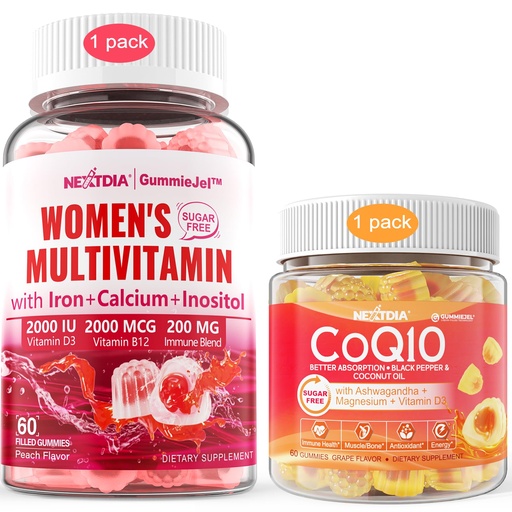 [BRSRAYY5DF7QG2A4] Nextdia Coq10 100mg 200mg Gummies,Sugar-Free Methylated Multivitamin for Women Gummies