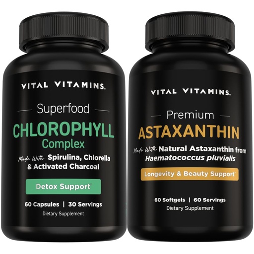 [BRSRGHQOB4CRUDYY] Vital Vitamins Chlorophyll Complex 60 ct + Astaxanthin 60 ct