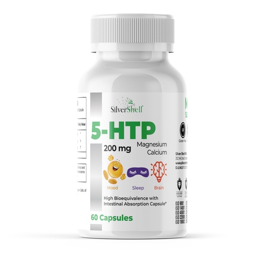 [BRSRAGATCB6QYYI3] 5-HTP 200 MG Plus Calcium and Magnesium, Mood Balance & Enhanced Relaxation, Brain & Sleep Health, Natural Neurotransmitter Support – 1 Capsule per Serving, 60 Capsules