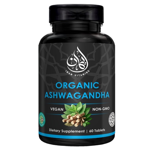 [BRSRAHQZBAOREYDJ] Halal Ashwagandha for Adults, Organic, Vegan, Non-GMO, Mood Support and Sleep Support, 60 Count