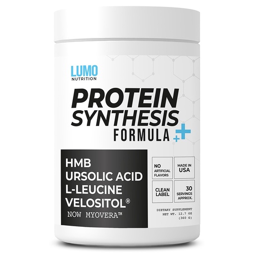 [BRSREGT7B55B63TL] Protein Synthesis Formula + Ursolic Acid, HMB, Leucine, Velositol (MyoVera) - Muscle Recovery & Workout Supplement | Vegetarian, Non-GMO, Gluten Free | Clean Powder - 30 Servings