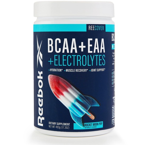 [BRSRAGTRCINQG3DL] Reebok REEcover Amino Acids + Electrolytes | 8g EAAs, 5g BCAAs, Hydration Matrix | Muscle Recovery, Strength | Post-Workout Support | 30 Servings | Rocket Moon Pop