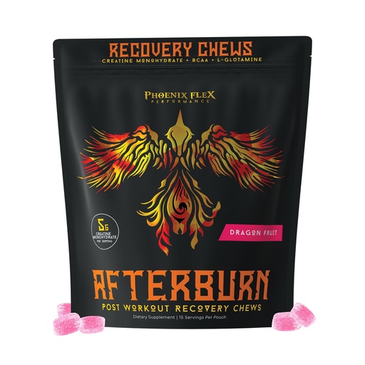 [BRSRACT2BYCQAFIU] After Burn Creatine Monohydrate Chews - BCAAs & L-Glutamine - Gummies - Pre/Post Workout Recovery for Men & Women - Strength Energy Endurance - Muscle Growth - Immune Function