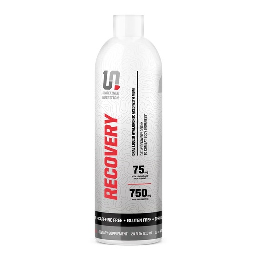 [BRSW2CAZOYHBY3D4] Undefined Nutrition Recovery by Brian Shaw - Oral Liquid Hyaluronic Acid (HA) + MSM - Protects Joints and Muscles, Reduces Post Workout Soreness – Joint and Connective Tissue Repair Supplement – 24 oz