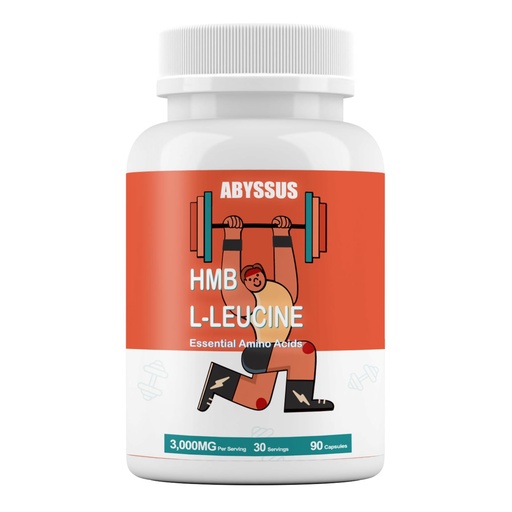 [BRSREYIBOJYW2AI4] ABYSSUS Leucine HMB Supplements 3000MG for Muscle Health & Recovery Support, Essential Amino Acids for Active Men & Women, Vegan, 90 Capsules