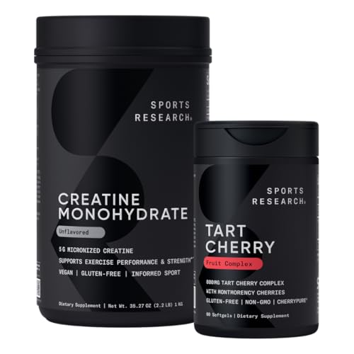 [BRSRGBIHORYR6DL3] Sports Research® Recovery Matrix - Creatine Monohydrate + CherryPure® Tart Cherry Fruit Complex 800mg · Gain Lean Muscle · Improve Performance and Strength · Support Workout Recovery