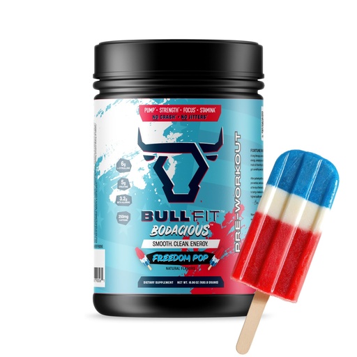 [BRSREHAZCUJROYLL] BULLFIT Pre Workout Powder, Support for Men & Women, L Citrulline, Creatine, Beta Alanine & Electrolytes, Powdered Drink Mix with No Sucralose & Zero Sugar, 20 Srvgs (20 SRV, Freedom Pop)