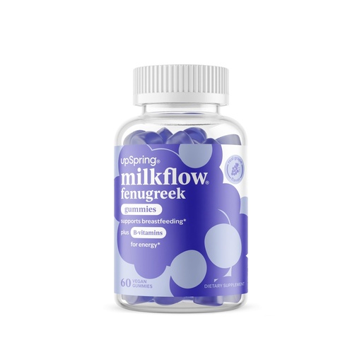 [BRSRABL7A55RMCDG] UpSpring Milkflow Fenugreek Gummies – Lactation Support for Breastfeeding Moms – Vegan, Grape Flavor, with Fenugreek, & B-Vitamins – 60 Gummies