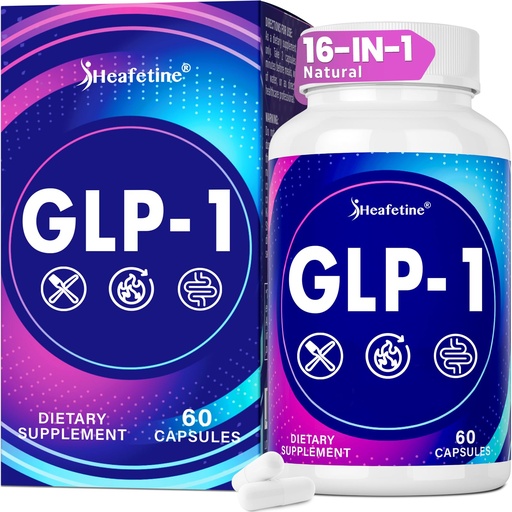 [BRSREEI2PIIRUELF] GLP-1 Supplement for Women & Men, GLP 1 Naturally 16X Scientific Formula, GLP-1 with Probiotic, Hops, Green Tea, GLP1 for Gut, Digestive & Overall Health* - 60 Capsules