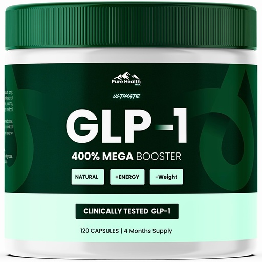 [BRSRGYD4CMAQE2TJ] PURE HEALTH MAX Ultimate GLP-1 Supplement for Men and Women, Akkermansia Probiotic - Natural GLP1 Supplements | 120 Tablets, 4 Months Supply