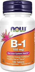 [BRSWICQAOYORK2Q7] NOW Foods Vitamin B-1 (Thiamine) 100mg, 100 Tablets (Pack of 2)