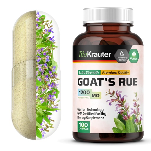 [BRSWGH3QCQNGMA37] BIO KRAUTER® Goats Rue for Breastfeeding - Pure Vegan Lactation Supplement - Goat’s Rue 100 Capsules 1200 mg per Serving - Natural Supplements for Women - No Fillers, Non-GMO, 25-Day Supply