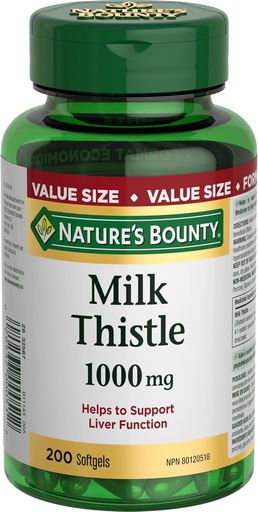 [BRSWGEIZCUCBU2DP] Nature's Bounty Milk Thistle Value Size, 200 Softgels
