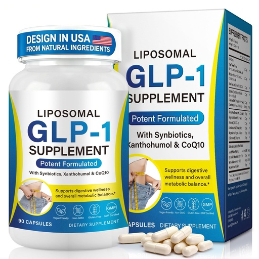 [BRSRGBD2BMCGECDJ] BHMSHY GLP-1 Supplement with Synbiotics, Xanthohumol & CoQ10 All Natural - Curb Appetite, Boost Metabolism & Support Gut Health for Women & Men Lean Body Support - 90 Capsules