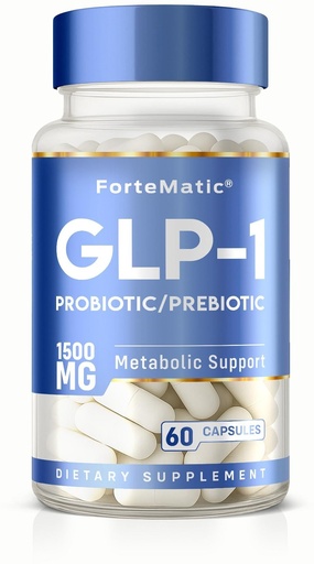 [BRSREGITO4AR433J] GLP-1 Support Supplement – Appetite Suppressant & Metabolism Support, Probiotic & Prebiotic Blend for Gut Health, Weight Management Support, 60 Capsules