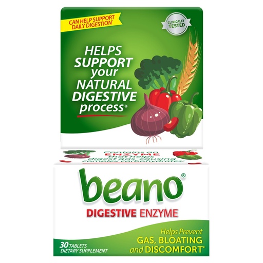[BRSWIEYHB56QGHLO] Beano Food Enzyme Dietary Supplement, 30 Tablets (Pack of 1)